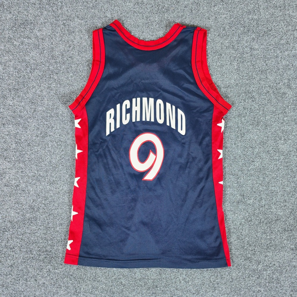 Vintage Champion USA Basketball Mitch Richmond 9 Jersey Youth Large 14-16 Navy
